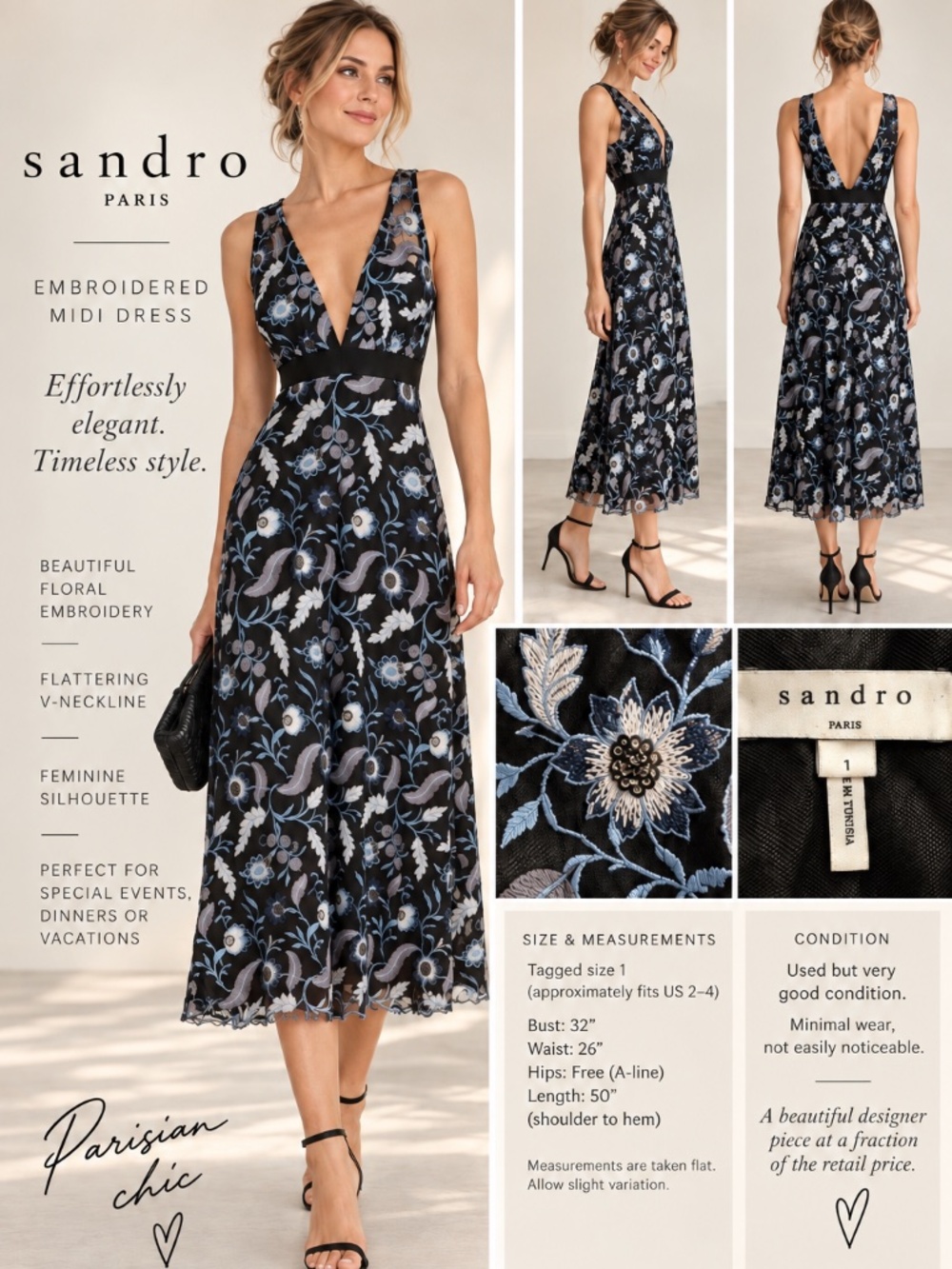 Sandro Dress Size 1 ( US Size 2-4)